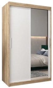 Ruhásszekrény 120 cm Toki 2 (szonoma tölgy + matt fehér). 1064982