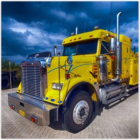 Poszterek 100x100 Sárga teherautó vontató