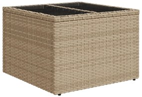 8 darabos Kerti Kanapé Szett Párnákkal Bézs Poly Rattan