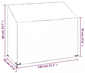 2 db polietilén kerti pad huzat 8 fűzőlyukkal 130x70x70/88 cm