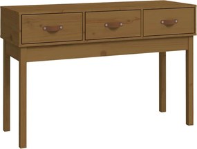 vidaXL mézbarna tömör fenyőfa tálalóasztal 114x40x75 cm