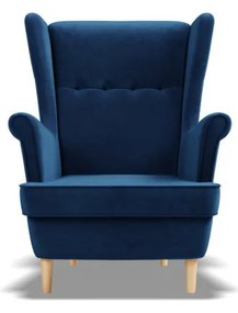 Uszak Mini fotel, bársony, kék