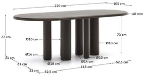 Étkezőasztal 105x220 cm Mailen – Kave Home