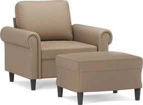 vidaXL kávészínű műbőr kanapéfotel lábtartóval 60 cm