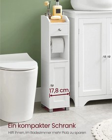 Fürdőszoba szekrény, 20 x 76,7 x 18 cm, fehér