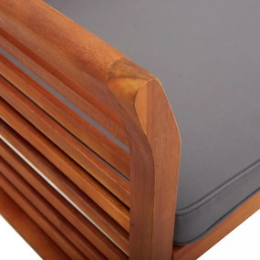 kétszemélyes tömör akácfa kerti pad párnával 120 cm