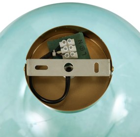 Art Deco mennyezeti lámpa sárgaréz kék üveggel - Sandra