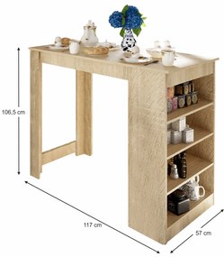 AUSTEN bárpult, sonoma tölgy