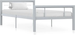 vidaXL szürke és fehér fém ágykeret 100 x 200 cm