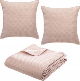 Ágytakaró 240x260CM Két Párnahuzat 60x60CM Rózsaszín