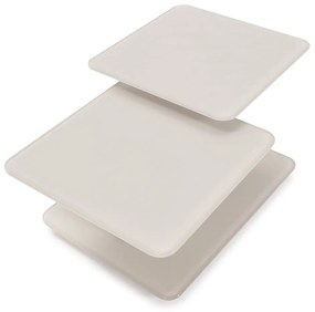 Krémszínű üveg dohányzóasztal 54x115 cm Elvi – Marckeric