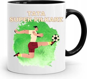 Bögre Fekete Apák Napi Ajándék Szuper Labdarúgó nyomott mintával