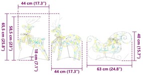 LED rénszarvasok 40 LED-del 7 pcs Többszínű PET