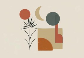 Poszter 100x70cm Nap, Hold és élet