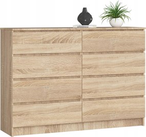 Komód szekrény K140 8 fiókos sonoma tölgy Akd