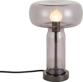 Hotel Chic Table Lamp Gunmetal with Smoke Glass - Amara