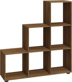 vidaXL barna tölgyszínű szerelt fa lépcsős könyvespolc 107 cm