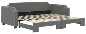 sötétszürke kihúzható szövet heverő 100 x 200 cm