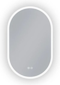 Erga Demi, ovális LED tükör 50x80cm, 3 színű fény, első világítás, páramentes fűtőbetét, ERG-V01-Demi-5080-CL