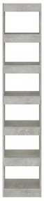 betonszürke térelválasztó könyvszekrény 40 x 30 x 198 cm