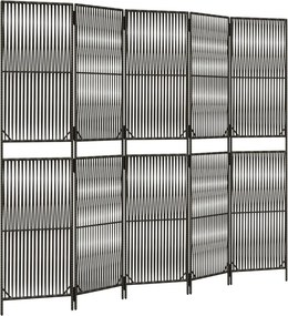 vidaXL szürke 5-paneles polyrattan térelválasztó