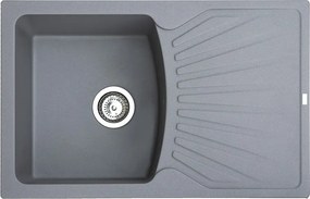 Quadró Plus Metalac 372985 Gránit Mosogatótálca - Extra mély, Csepegtetőtálcás, Grafit