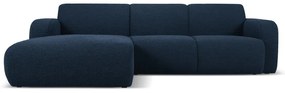Sötétkék buklé sarokkanapé (bal oldali) Molino – Micadoni Home