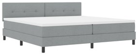Box Spring ágy matraccal világosszürke 200x200 cm szövet