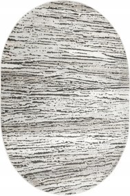 Ovális Szőnyeg Bézs Grafit Vonalak Kétszintes Vakolat Nappaliba Matara 140x190 cm