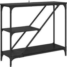 vidaXL Konzolasztal Fekete tölgy 88,5 x 30 x 75 cm Faanyag
