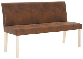 vidaXL barna műbőr pad 139,5 cm