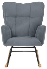 Szürke bársony hintafotel Elza – Støraa