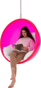 Függő fotel, rózsaszín/ezüst/fehér, BUBBLE TYP 1