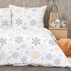 4Home Flanel ágynemű Frosty snowflakes, 220 x 200 cm, 2 db 70 x 90 cm