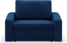 Vertico fekvőfotel, 90 cm széles, bársony, kék
