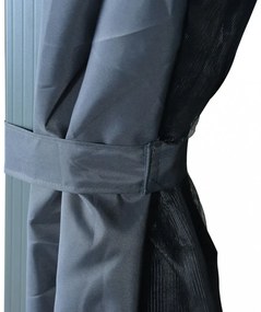 antracitszürke alumíniumpavilon függönnyel 400 x 300 cm