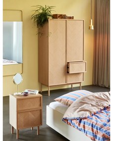 Natúr színű tölgyfa éjjeliszekrény Herringbone – Hübsch