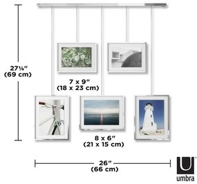 Ezüstszínű fém fali képkeret szett 5 db-os 70x80 cm Exhibit – Umbra