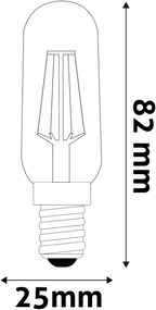 Avide LED Filament T25 2W E14 NW 4000K