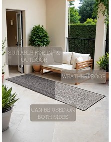 Fekete-fehér kültéri-beltéri futószőnyeg 80x250 cm Duet Kona – NORTHRUGS