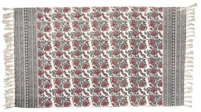 Pamut szőnyeg 70x120 cm piros virág mintás