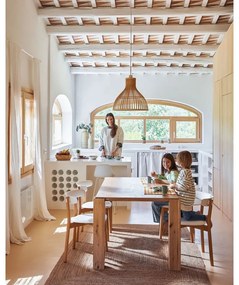 Étkezőasztal tölgyfa dekorral 90x160 cm Deyanira – Kave Home