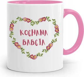 Rózsaszín Bögre Nagymamáknak Szeretett Nagymama Nyomtatott Fotóval