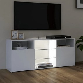 fehér TV-szekrény LED lámpákkal 120 x 30 x 50 cm