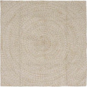 vidaXL Területszőnyegek Négyzet Természetes és Fehér 120 x 120 cm Juta
