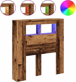 vidaXL antik fa színű szerelt fa LED-es fejtámla 100x18,5x103,5 cm