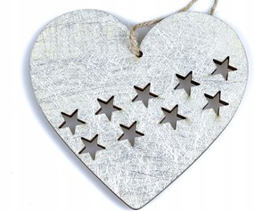 Fa Szív Medál, Ezüst, 12cm, 4db Nagy