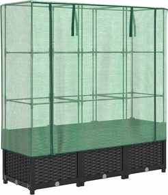 vidaXL rattan megjelenésű magaságyás melegháztakaróval 120x40x138 cm