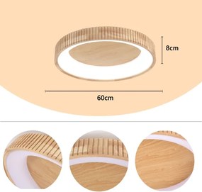 Brilagi - FALCON WOOD MODERN mennyezeti LED lámpa LED/40W/230V átm. 60 cm fa