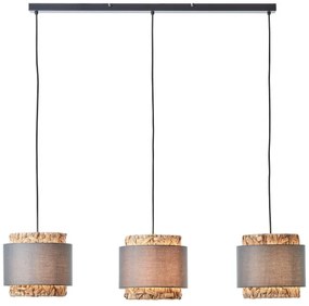 Brilliant - Csillár zsinóron WATERLILLY 3xE27/60W/230V szürke